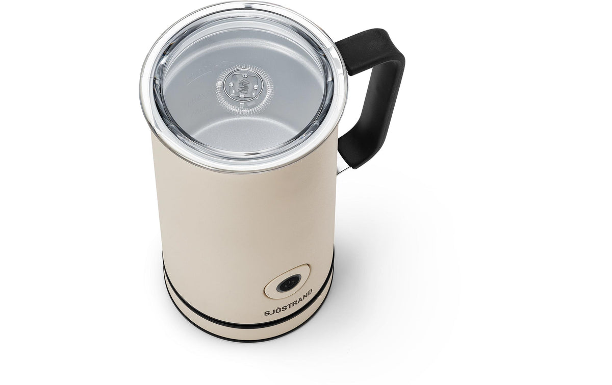 Sjöstrand Milchaufschäumer F1-BE-CH-A – 300 ml, Milcherwärmung – Beige/Edelstahl