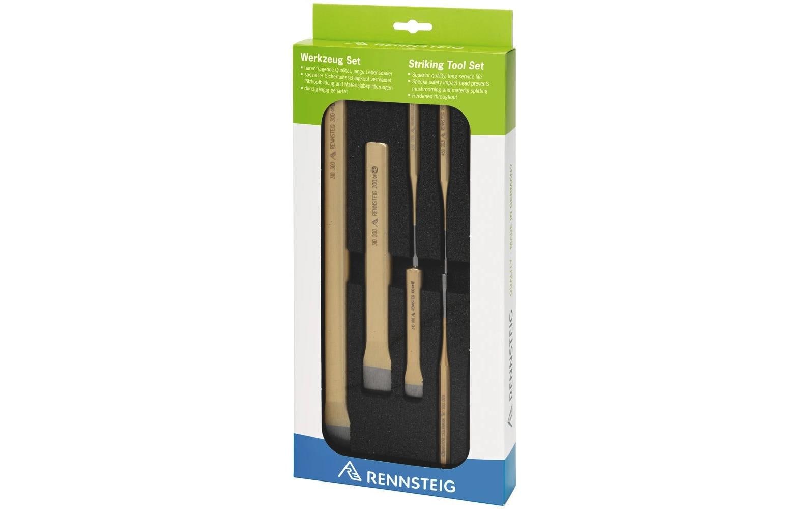 RENNSTEIG Meissel-Set – inkl. Splintentreiber, Schaumstoffeinleger – 3-teilig