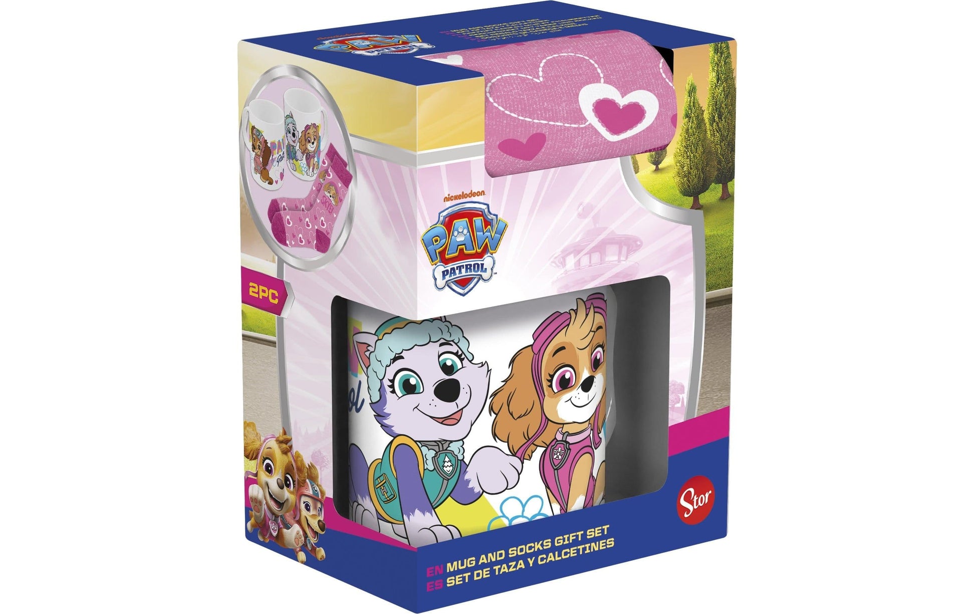 Stor Universaltasse – 325 ml, Keramik, Rosa/Weiss