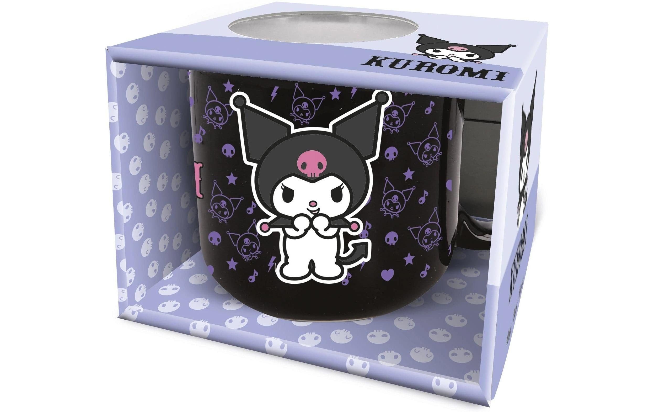 Stor Kuromi Tasse – 414 ml, Keramik, Schwarz/Weiss