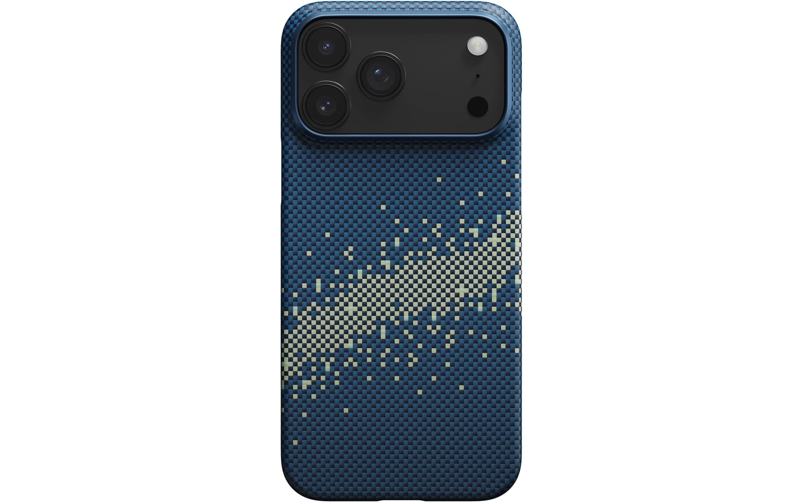 Pitaka Aramid Ultra-Slim Backcover – für Apple iPhone 17 Pro, Aramid, blau / gelb, stossgeschützt