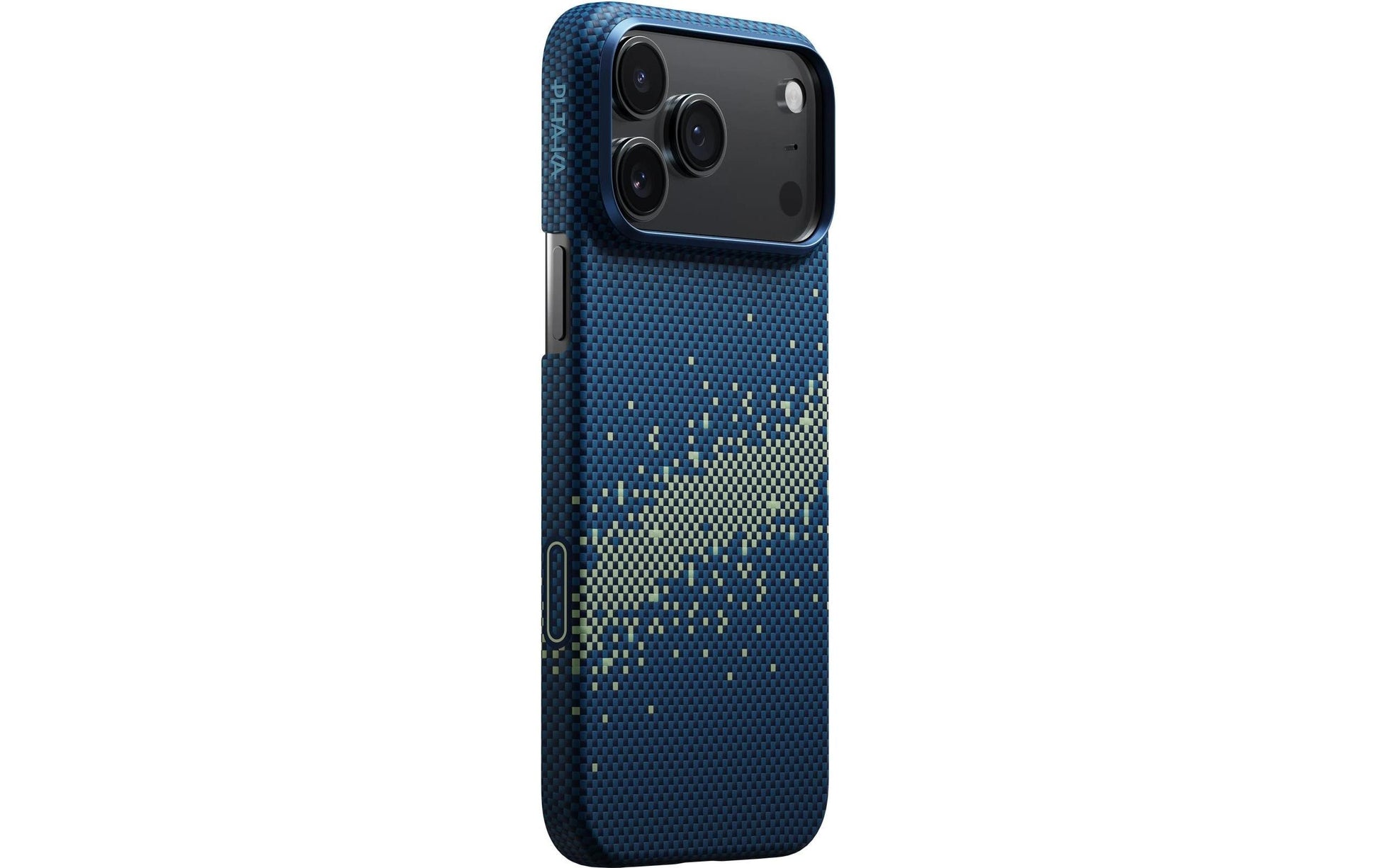 Pitaka Aramid Ultra-Slim Backcover – für Apple iPhone 17 Pro, Aramid, blau / gelb, stossgeschützt