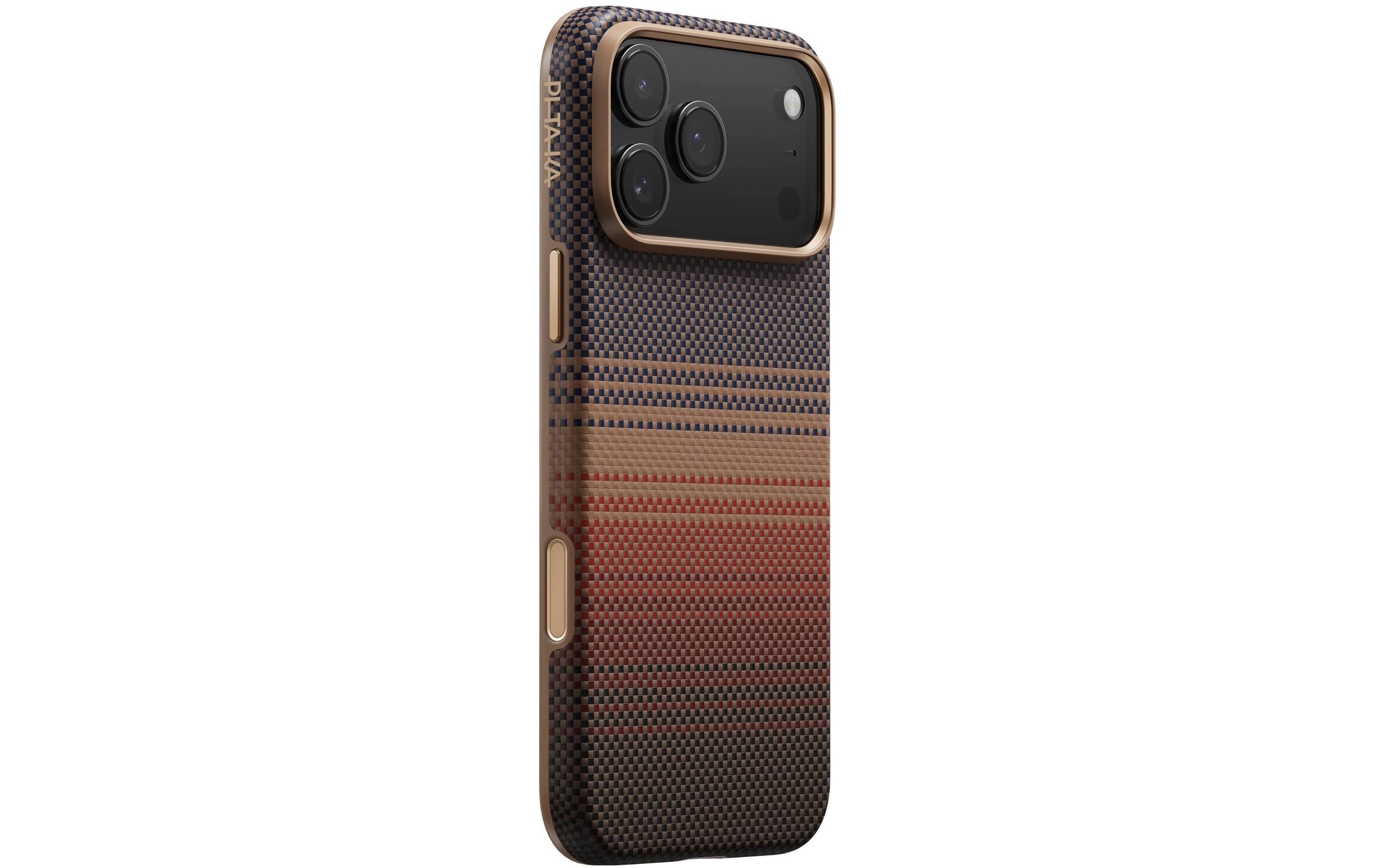 Pitaka Backcover – für Apple iPhone 17 Pro Max, MagSafe, Aramid+Karbonfaser+TPU, Braun