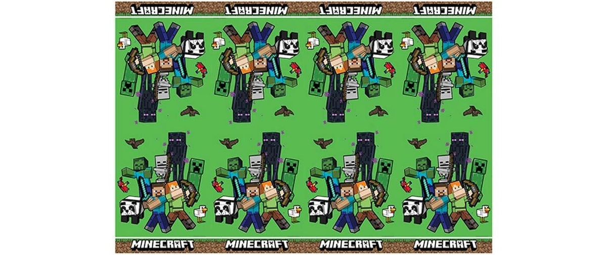 We fiesta party Tischdecke – 120×180 cm, Kunststoff, Grün, Minecraft