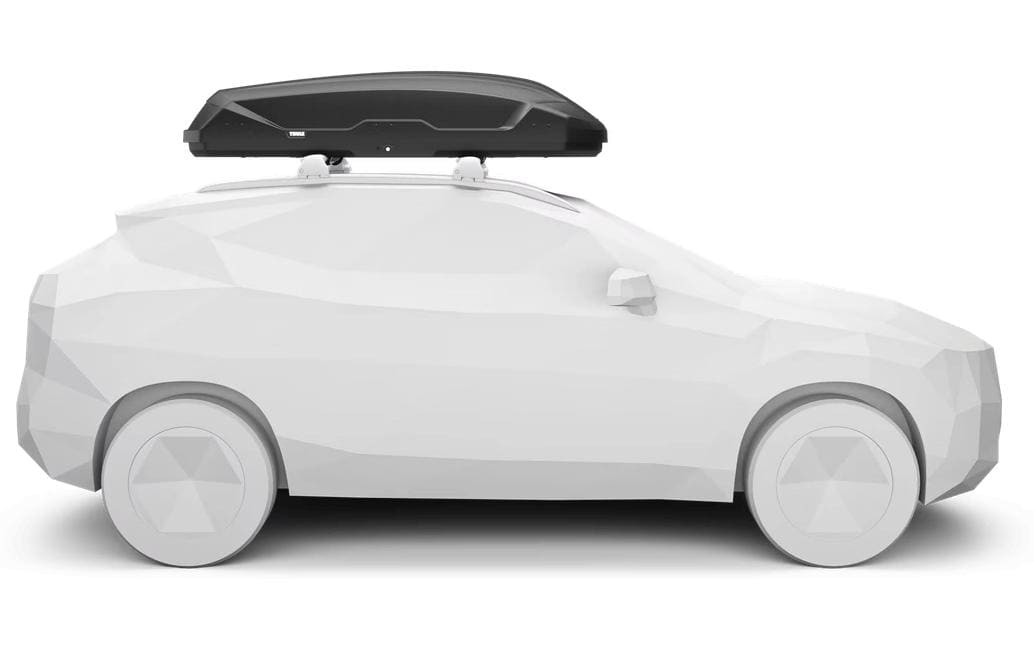 Thule Pulse 2 L – Dachbox, 450 l, Schloss, Schwarz matt, 84 × 39 × 194 cm
