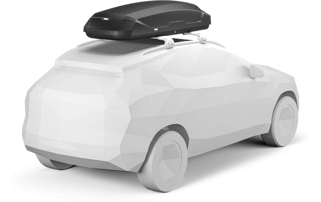Thule Pulse 2 L – Dachbox, 450 l, Schloss, Schwarz matt, 84 × 39 × 194 cm