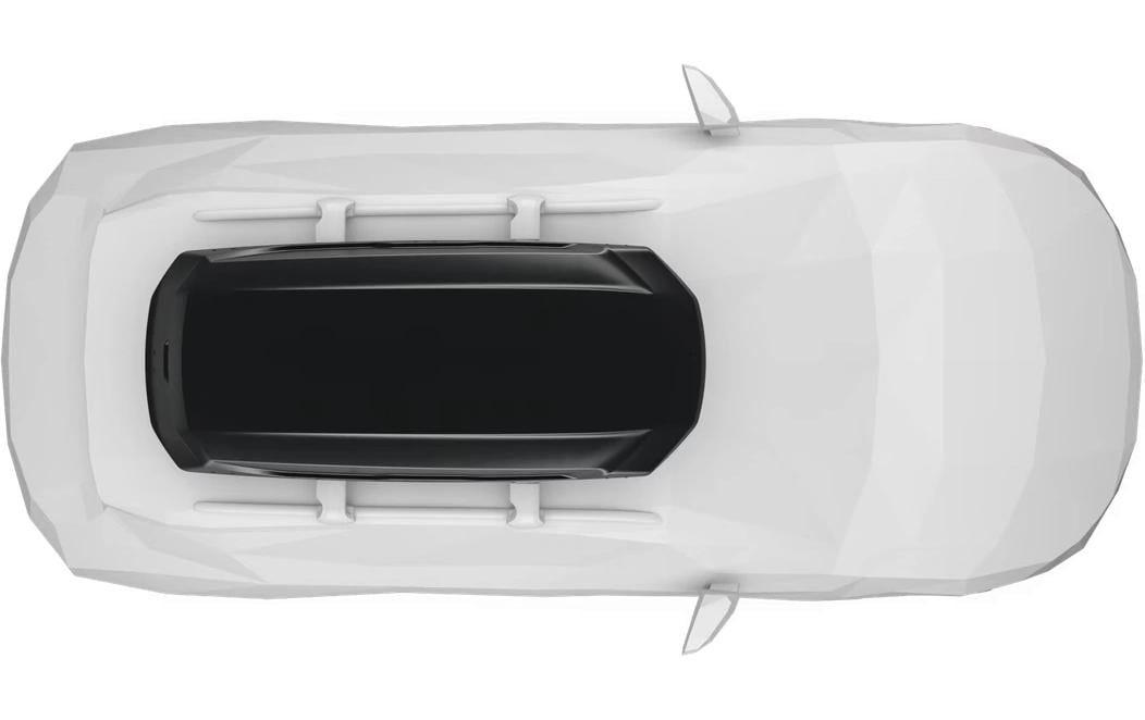 Thule Pulse 2 L – Dachbox, 450 l, Schloss, Schwarz matt, 84 × 39 × 194 cm