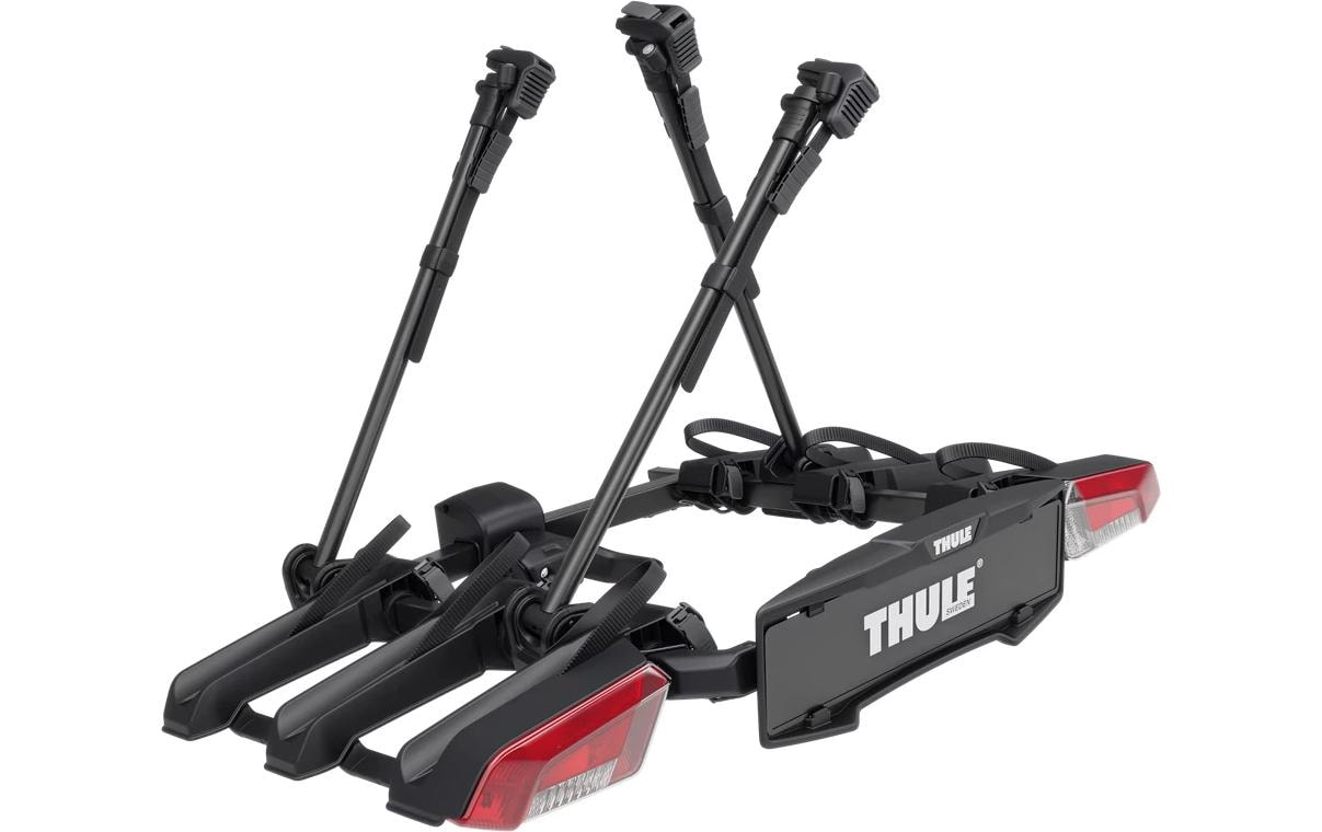 Thule VeloLite Fahrradträger – für Anhängerkupplung, 3 Fahrräder – bis 50 kg, 122 cm breit – Schwarz, Stahl