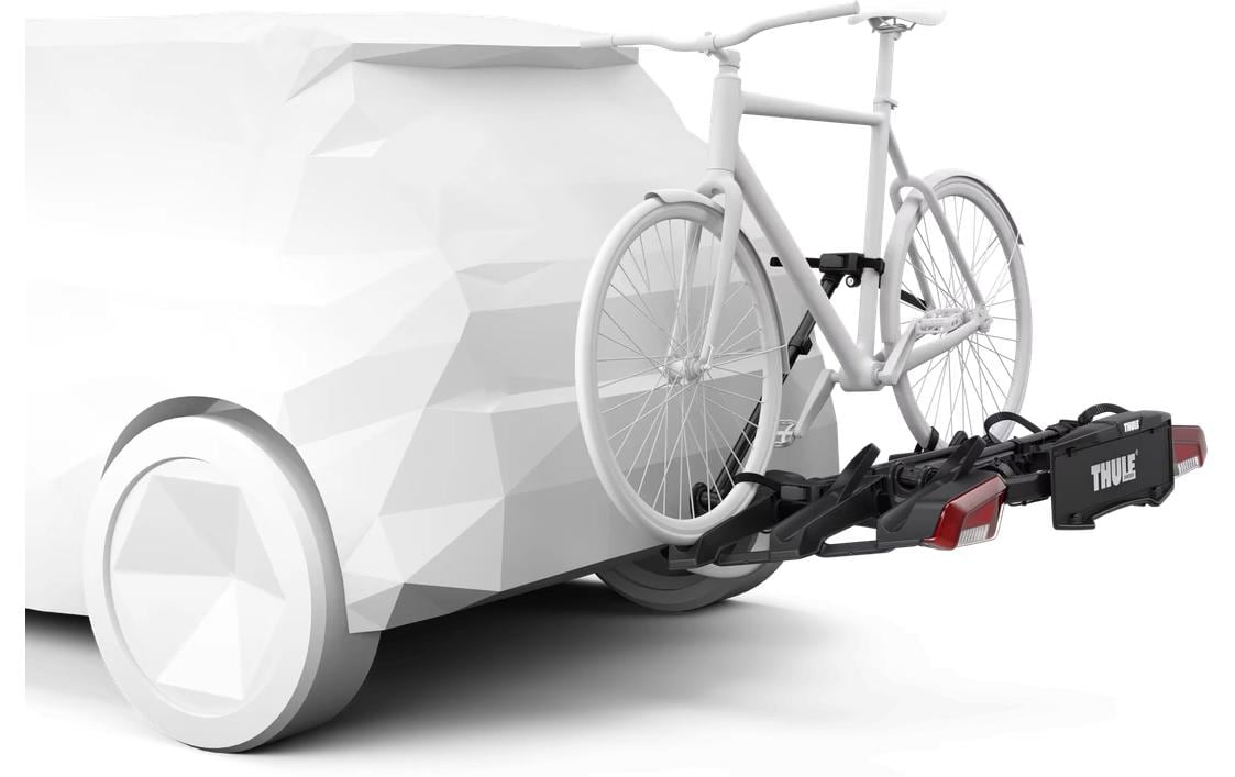 Thule VeloLite Fahrradträger – für Anhängerkupplung, 3 Fahrräder – bis 50 kg, 122 cm breit – Schwarz, Stahl