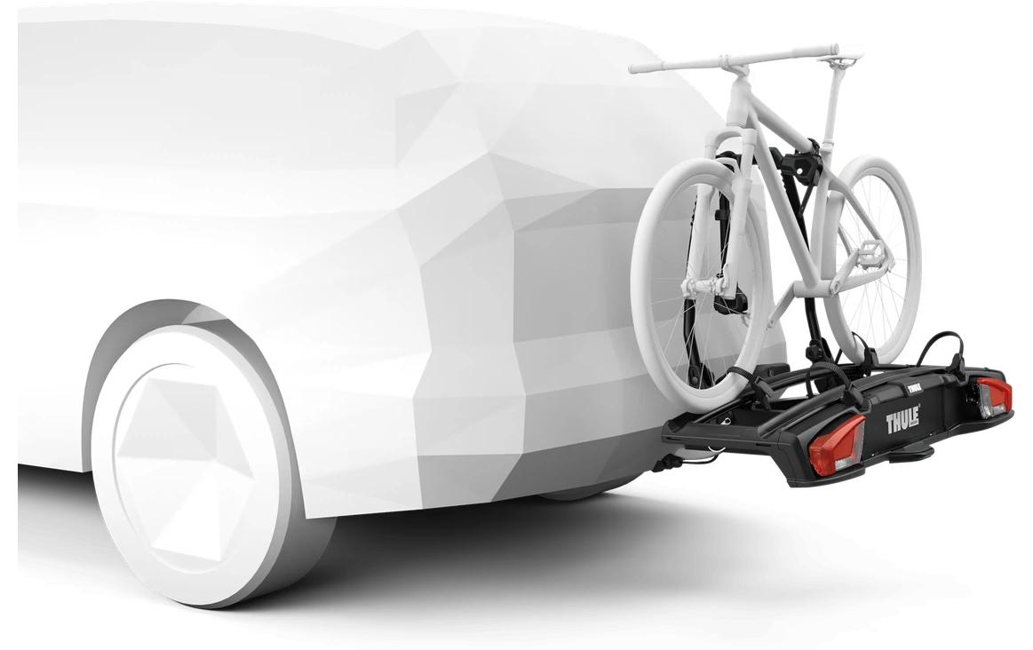 Thule Veloträger VeloSpace 3 für Anhängerkupplung – klappbar, 2 Fahrräder, max. Tragkraft 60 kg – schwarz