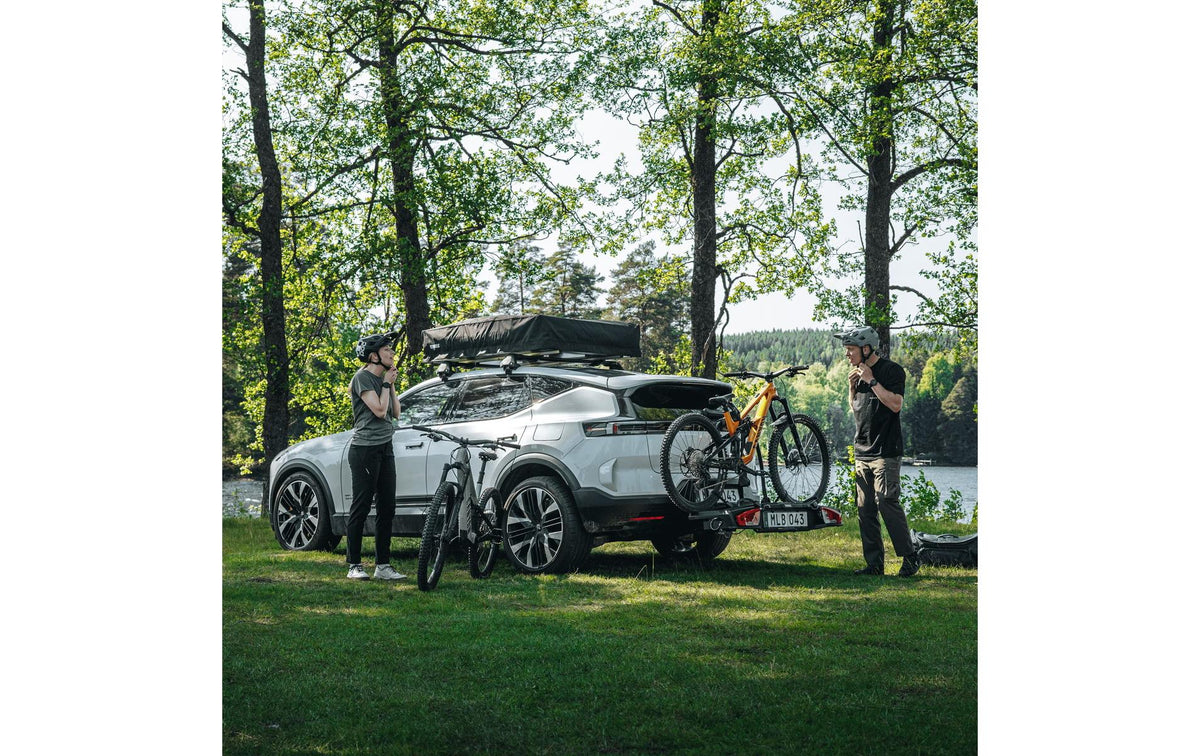 Thule Veloträger VeloSpace 3 für Anhängerkupplung – klappbar, 2 Fahrräder, max. Tragkraft 60 kg – schwarz