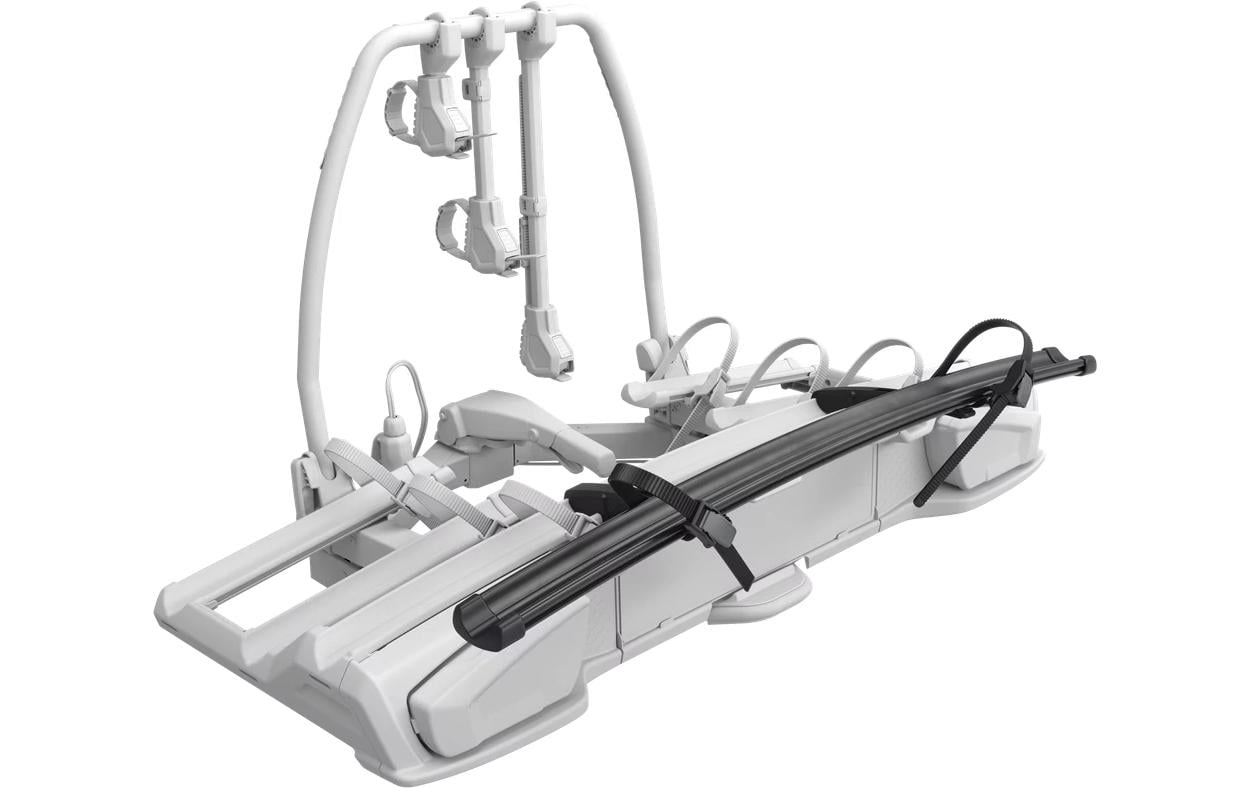 Thule Fahrradadapter VeloSpace 3 – Heckmontage, max. Tragkraft 15 kg – 3 Fahrräder – Schwarz – Aluminium