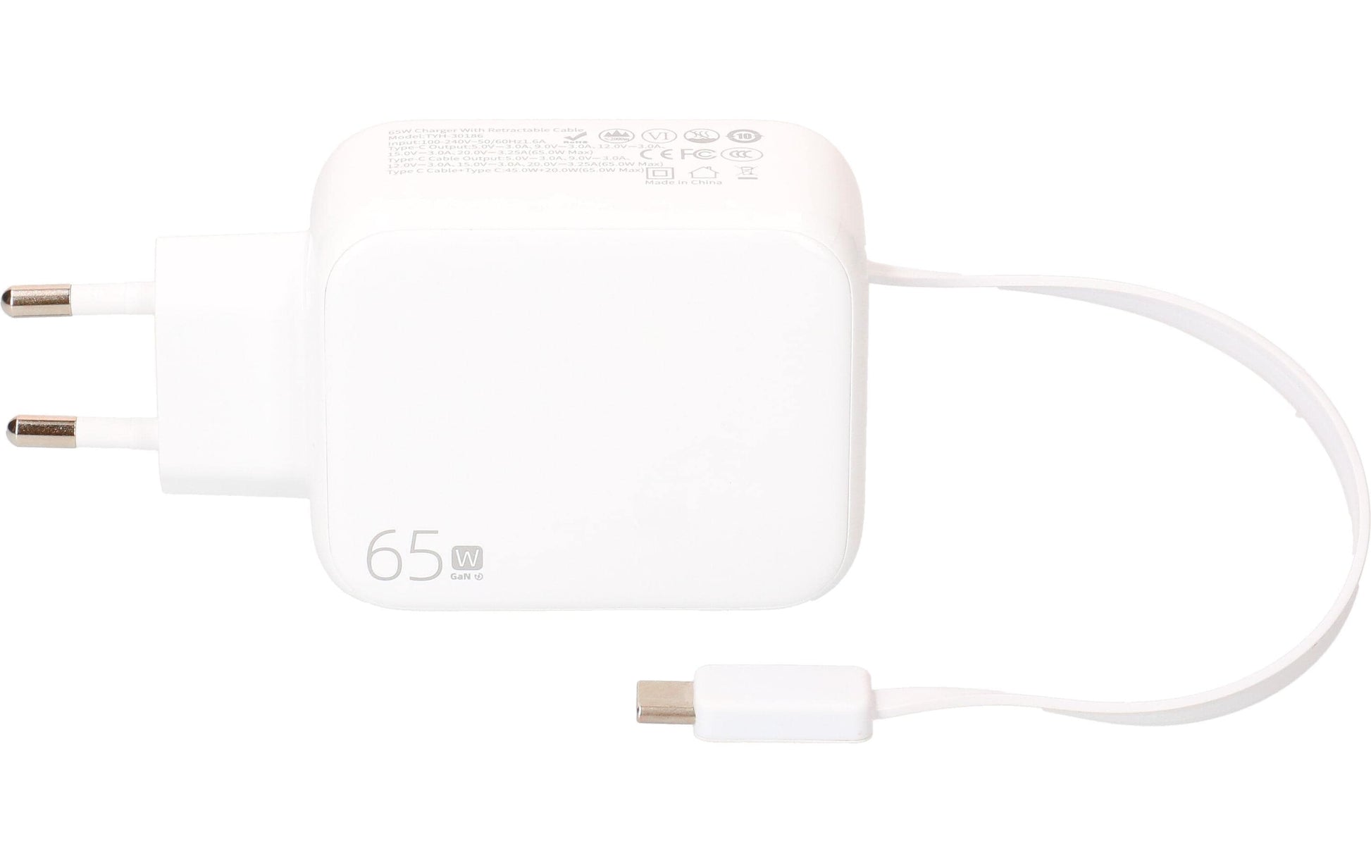 Max Hauri AG Max Hauri USB-Ladegerät 2×65 W – USB-C×2 – PD, QC, GaN – Weiss