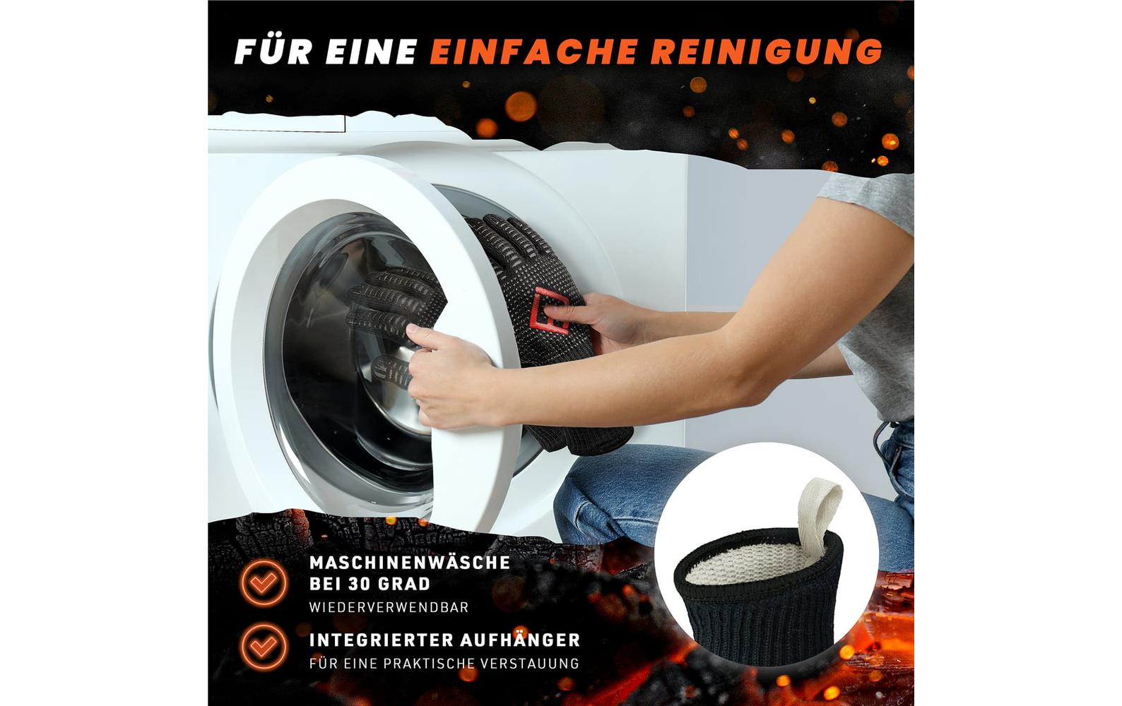 Flipline Grillhandschuhe, Grösse M, Baumwolle/Silikon, Schwarz, für Grill