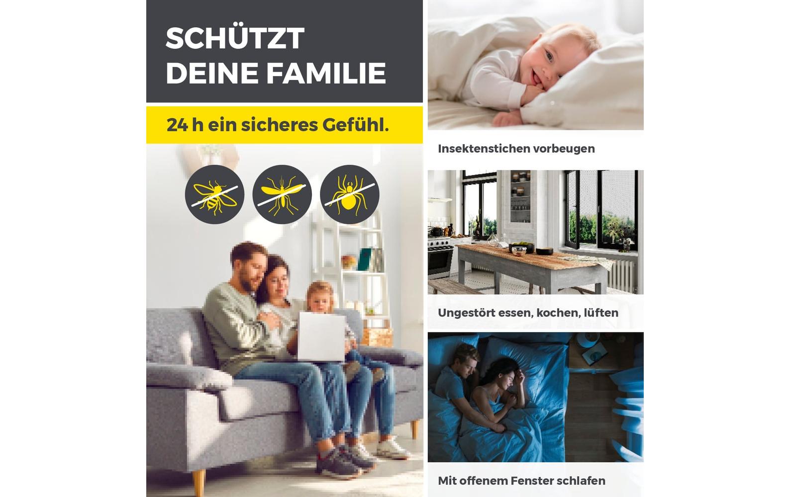 EASYmaxx Magic Klick Fliegengitter Tür – 100 × 210 cm – weiss – für Türen