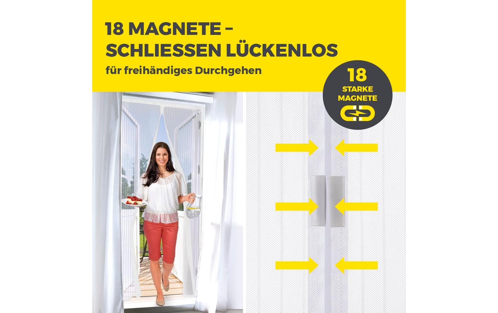 EASYmaxx Magic Klick Fliegengitter Tür – 100 × 210 cm – weiss – für Türen