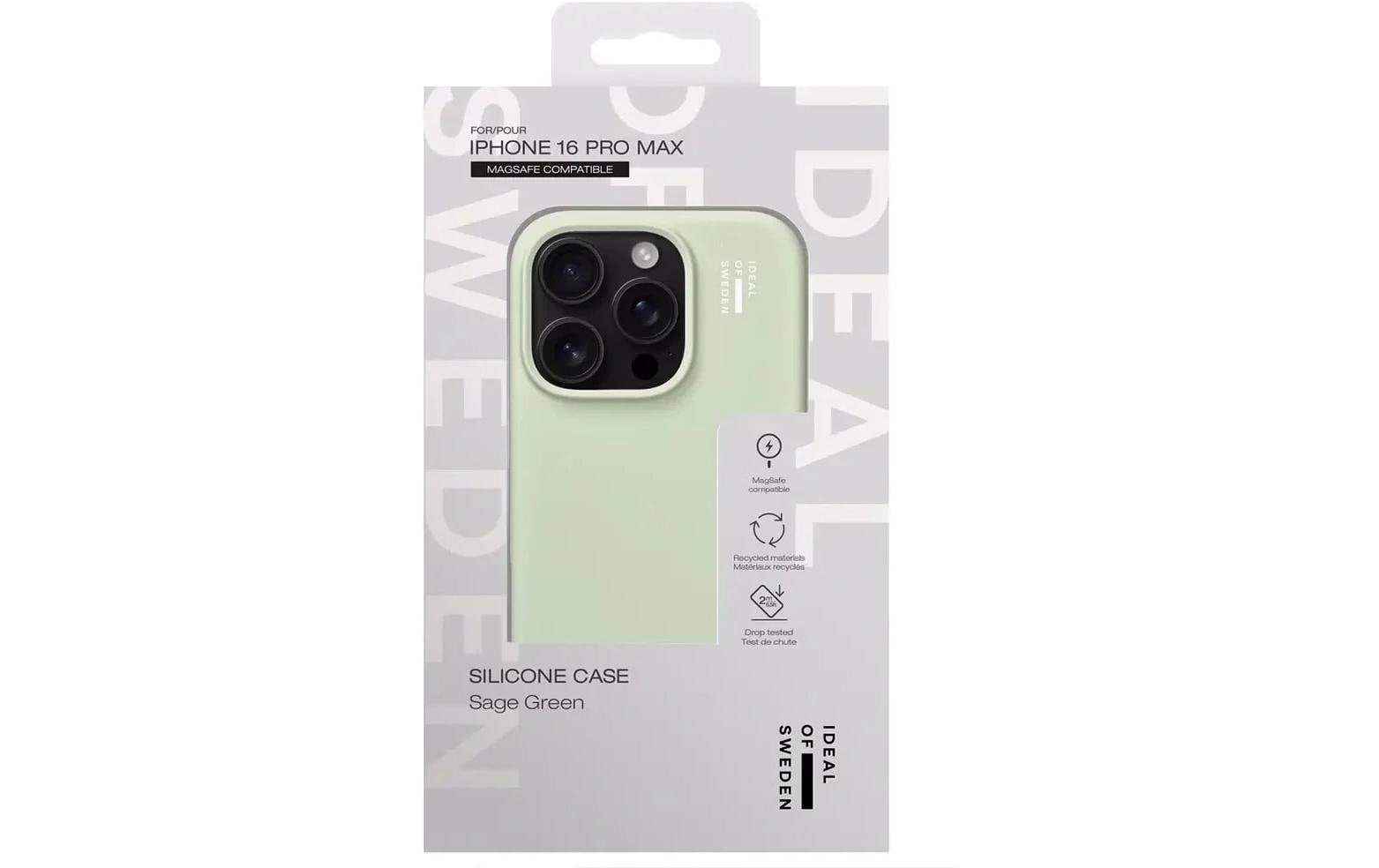iDeal of Sweden Backcover – für Apple iPhone 16 Pro – MagSafe, Silikon, Salbei
