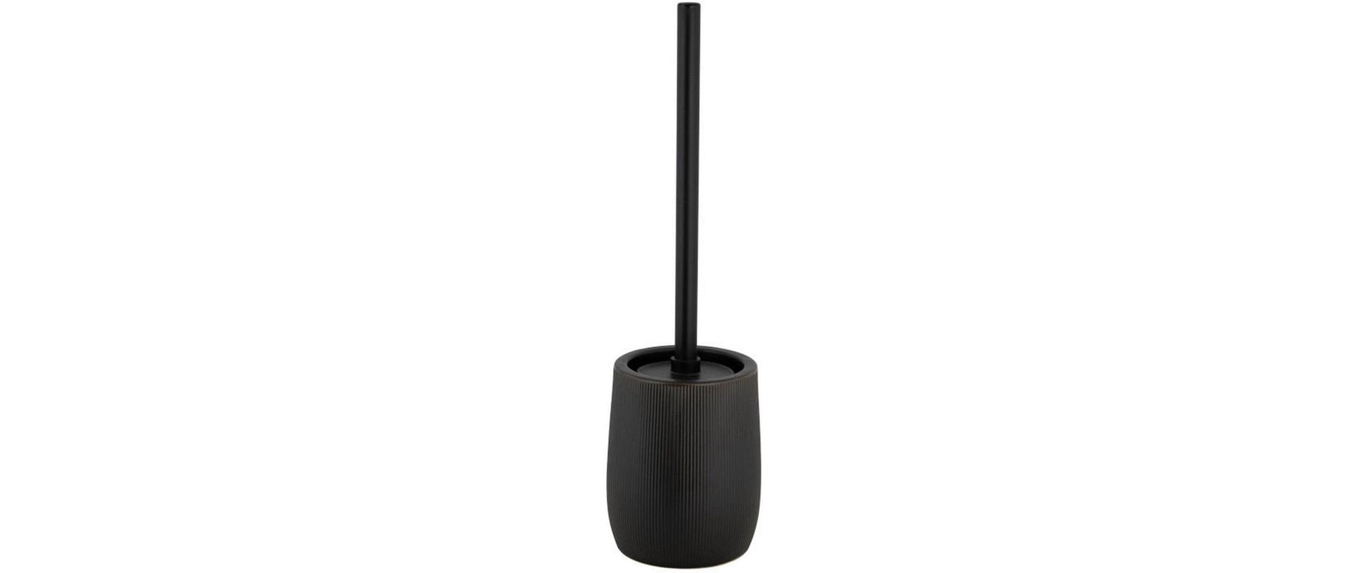 Wenko WC-Bürstenset – Keramik, Schwarz, H 39,5 cm, Ø 12 cm