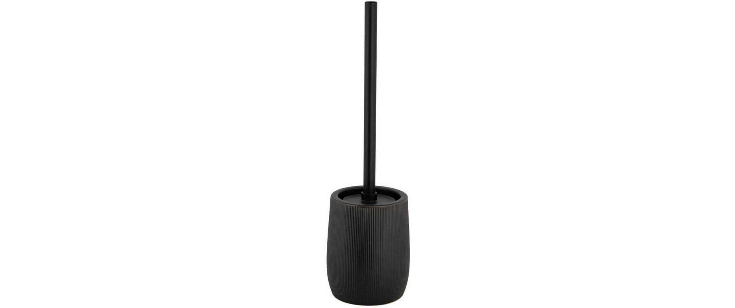 Wenko WC-Bürstenset – Keramik, Schwarz, H 39,5 cm, Ø 12 cm