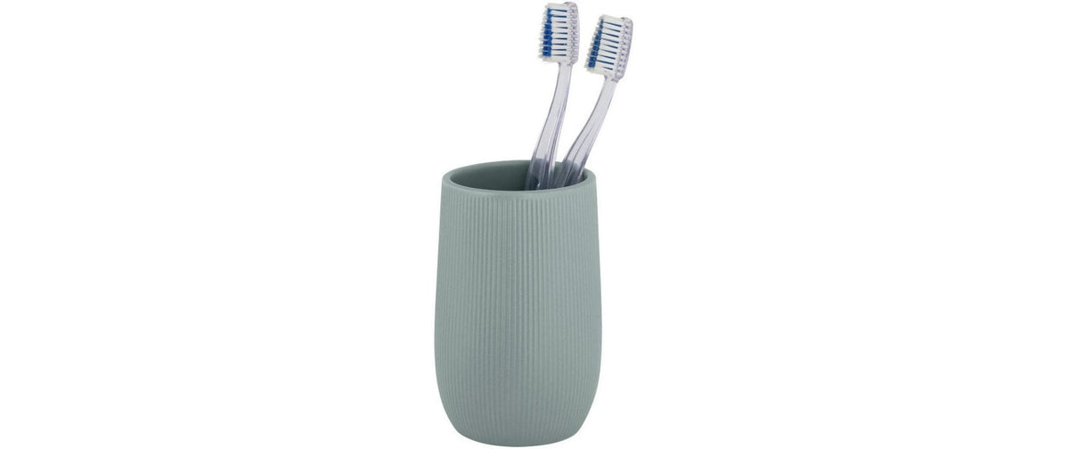 Wenko Zahnputzbecher Fablo – 8×12×8 cm, Keramik, Blau