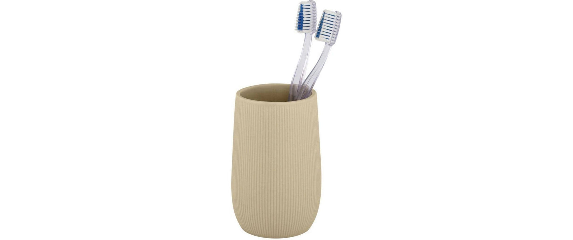 Wenko Zahnputzbecher Fablo – Keramik, 8×12×8 cm, Beige