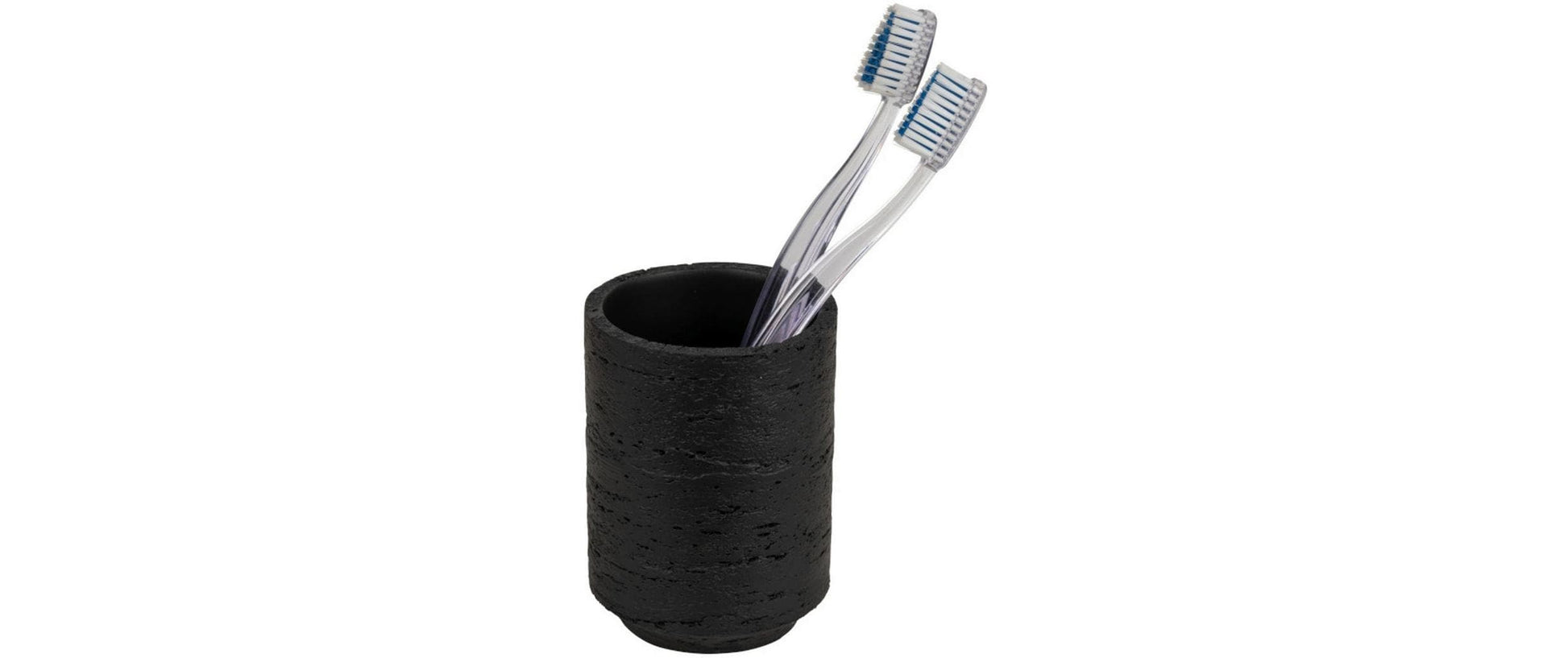 Wenko Zahnputzbecher Denia – Polyresin, 7,7×10,5×7,7 cm, Anthrazit