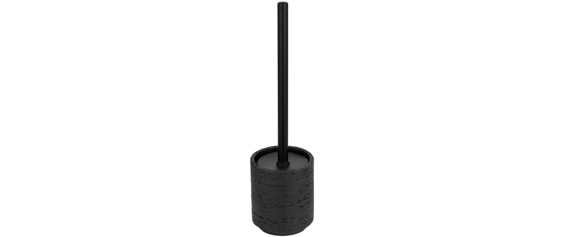 Wenko Denia – WC-Bürstenset – Polyresin, Edelstahl, Anthrazit, H 36,5 cm, Ø 10 cm