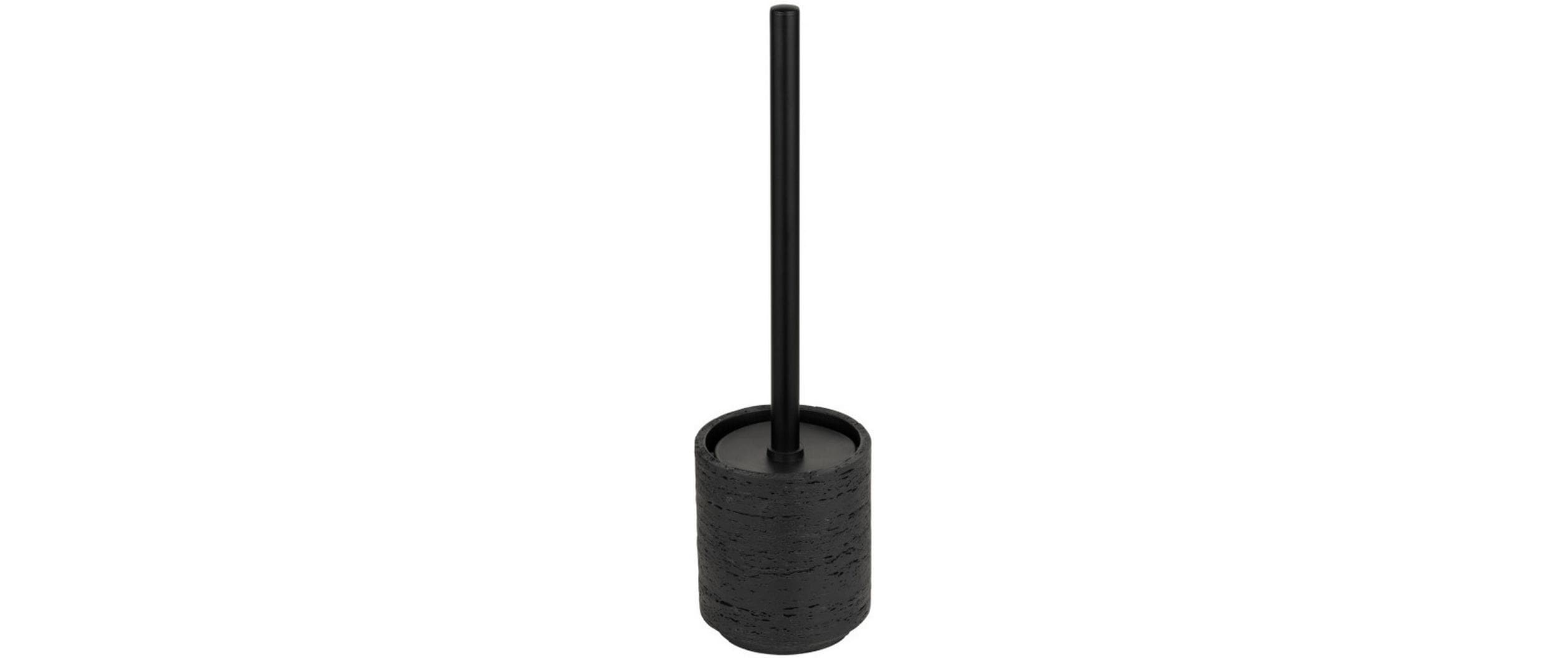 Wenko Denia – WC-Bürstenset – Polyresin, Edelstahl, Anthrazit, H 36,5 cm, Ø 10 cm