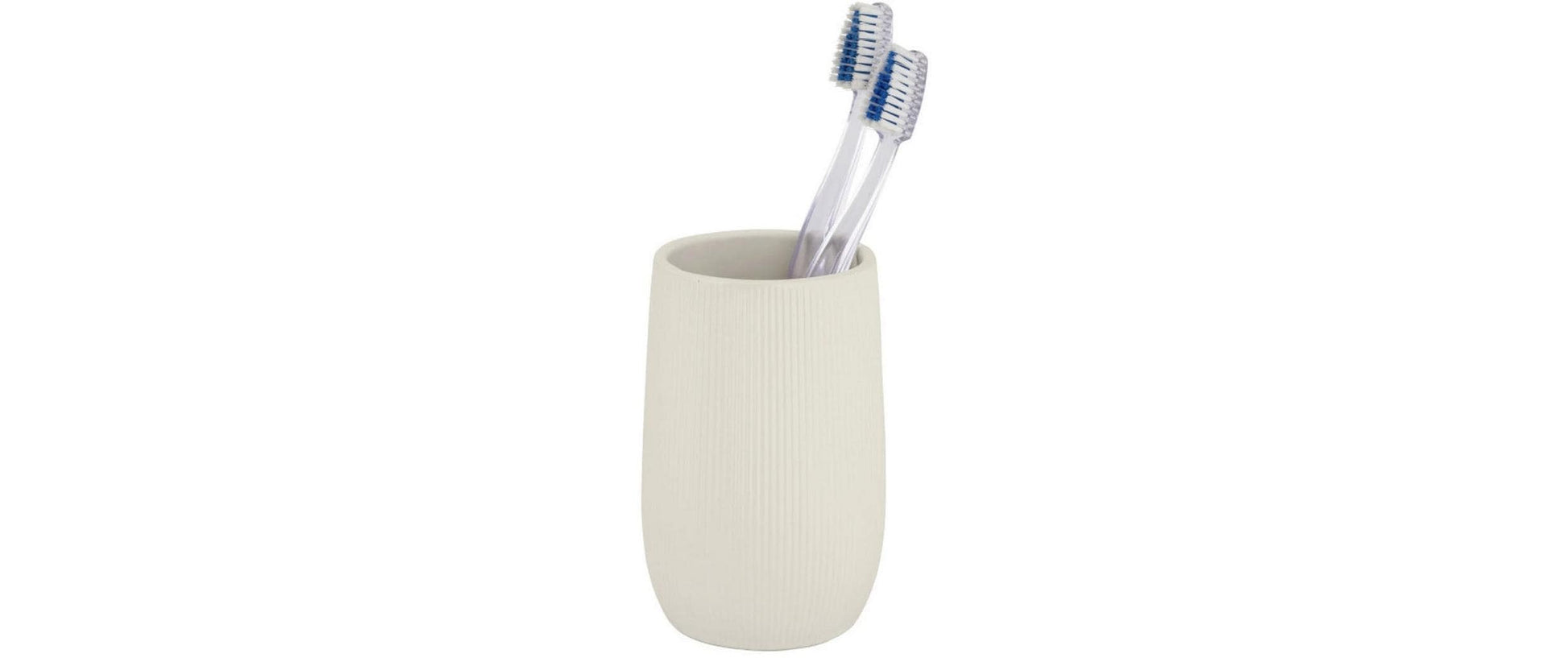 Wenko Zahnputzbecher Fablo – 8×12×8 cm, Keramik, Creme