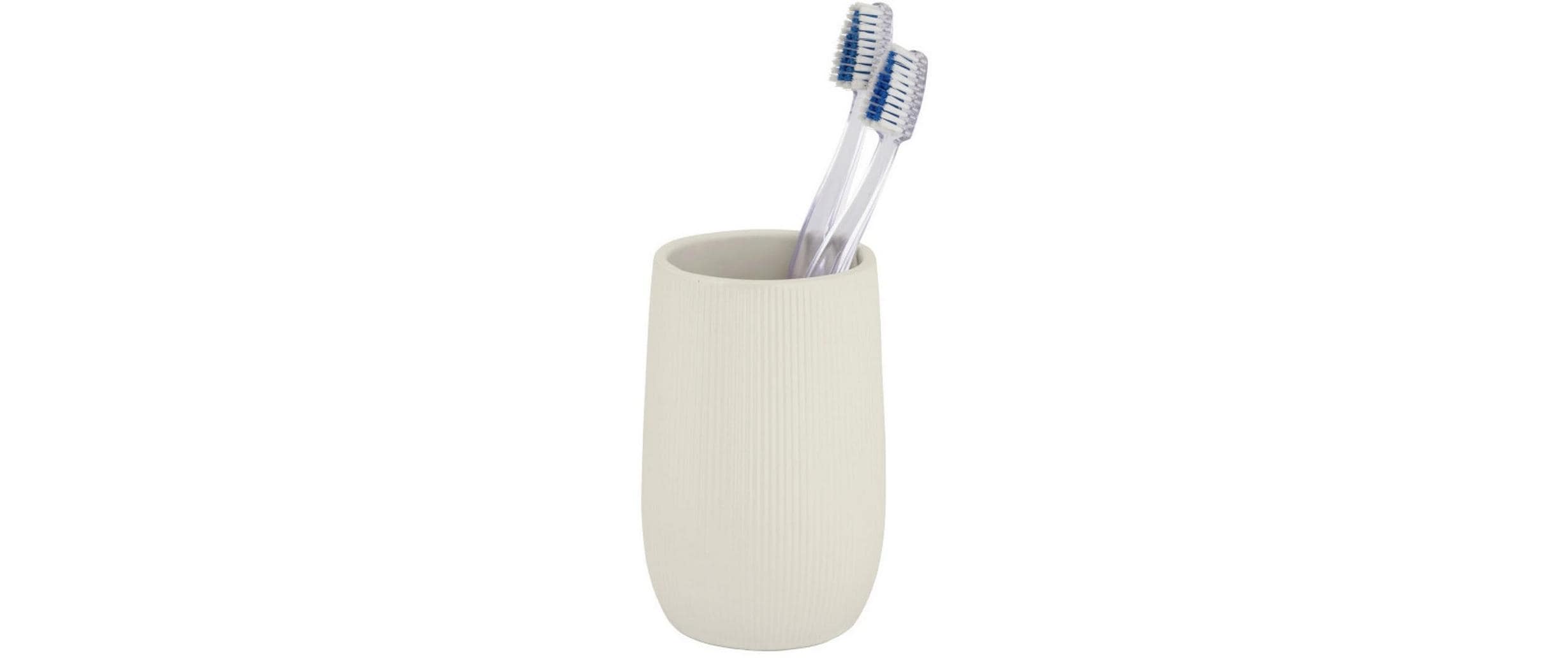 Wenko Zahnputzbecher Fablo – 8×12×8 cm, Keramik, Creme