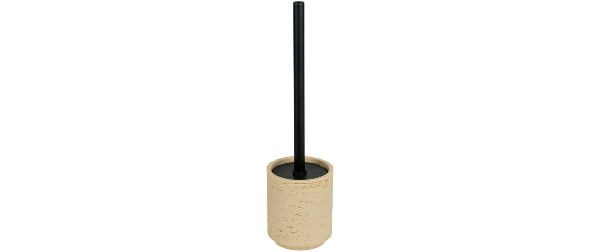 Wenko WC-Bürstenset – Edelstahl, Polyresin, Beige, H 36,5 cm, Ø 10 cm
