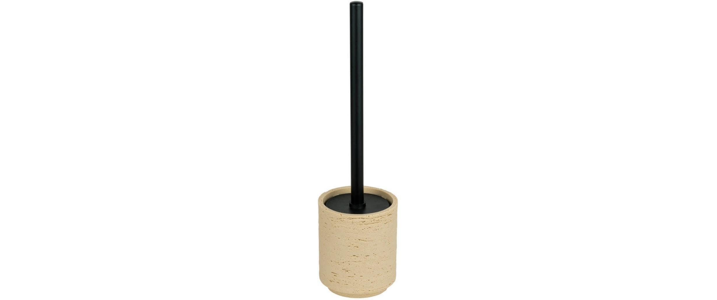 Wenko WC-Bürstenset – Edelstahl, Polyresin, Beige, H 36,5 cm, Ø 10 cm