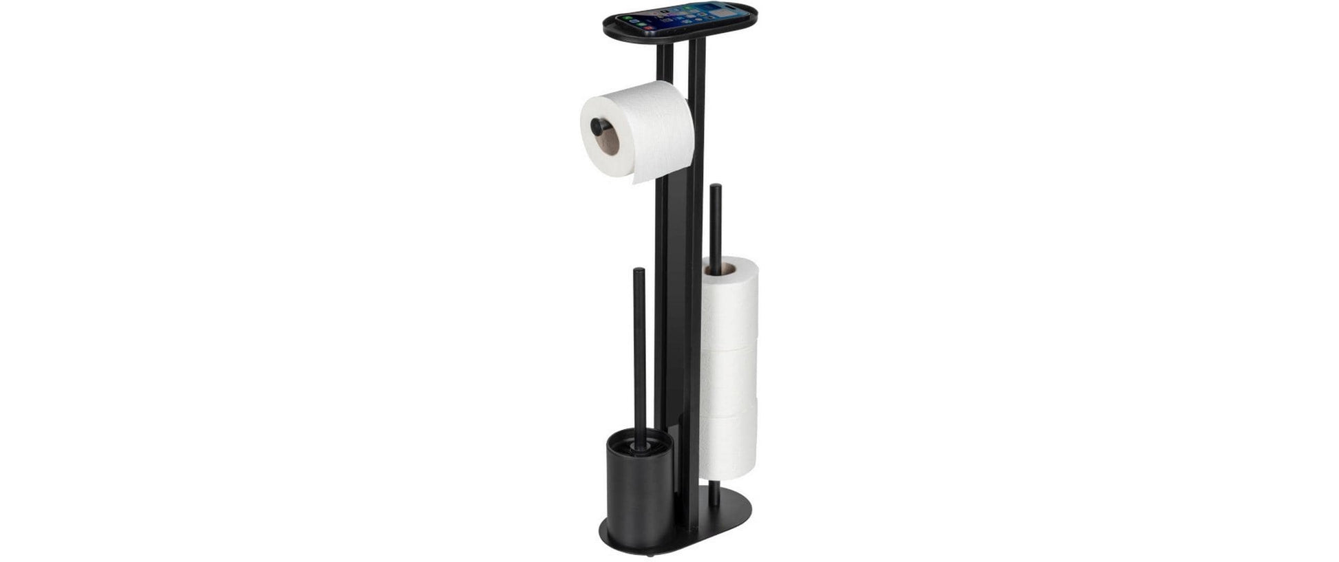 Wenko Orea – WC-Bürstenset – Sicherheitsglas, Stahl, Schwarz, H 70 cm