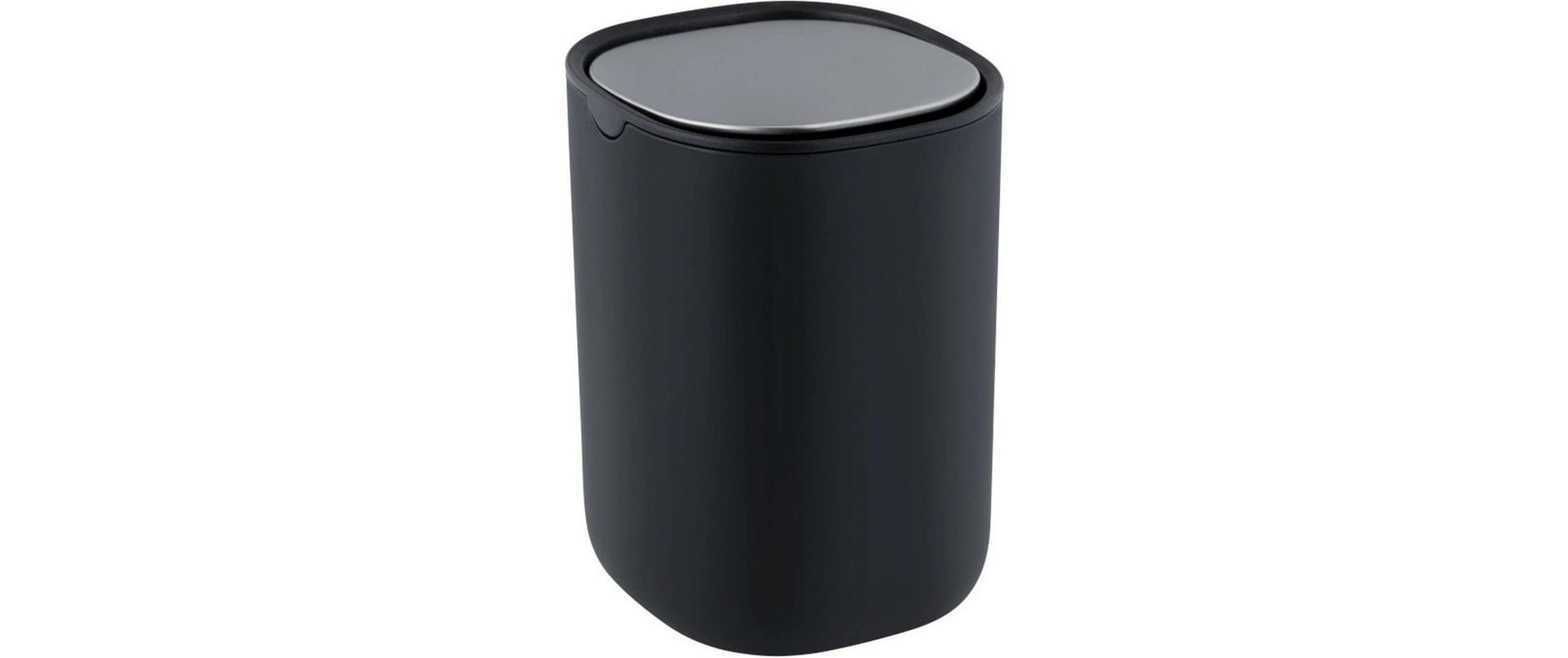Wenko Schwingdeckel-Abfalleimer Frini – 1,5 l – Edelstahl/Kunststoff, rund – schwarz