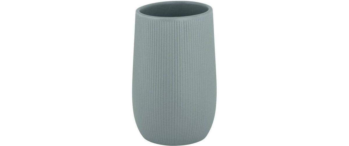 Wenko Zahnputzbecher Fablo – 8×12×8 cm, Keramik, Blau