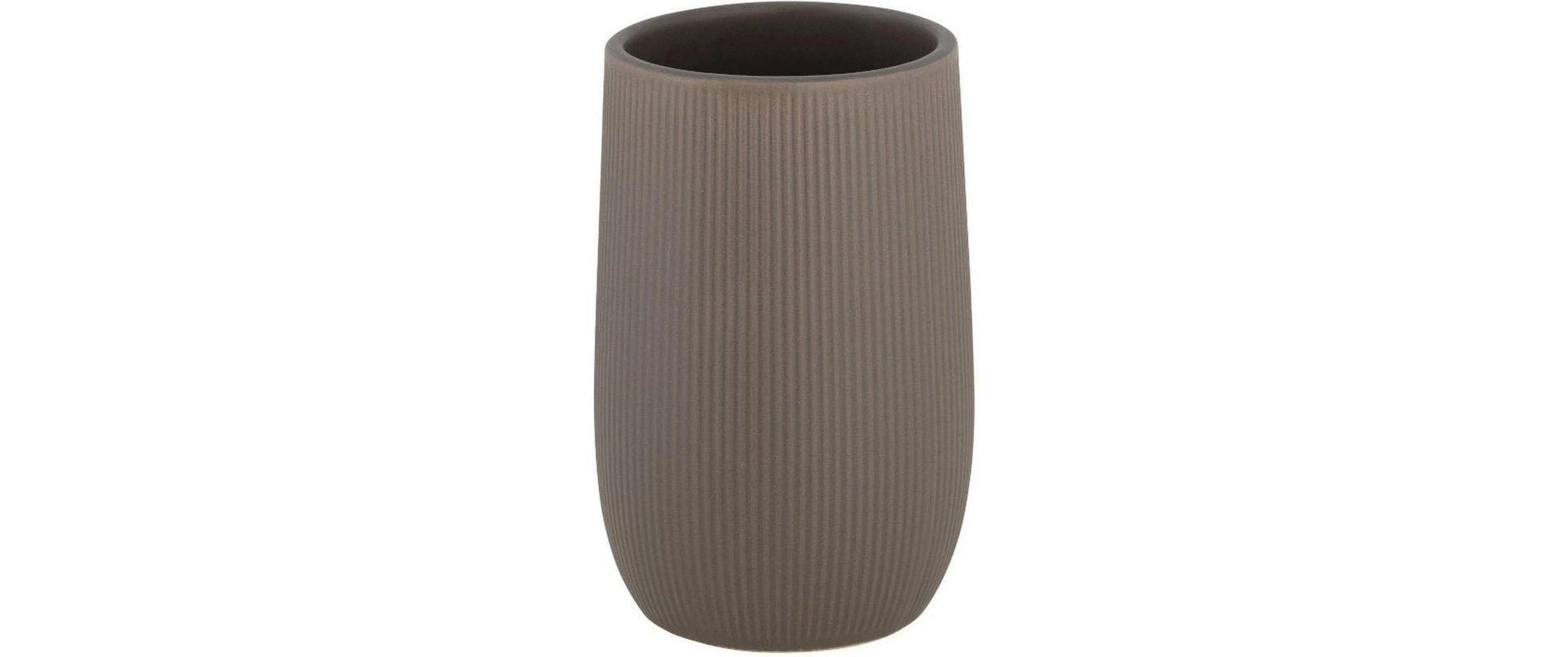 Wenko Zahnputzbecher Fablo – 8×12×8 cm, Keramik, Taupe