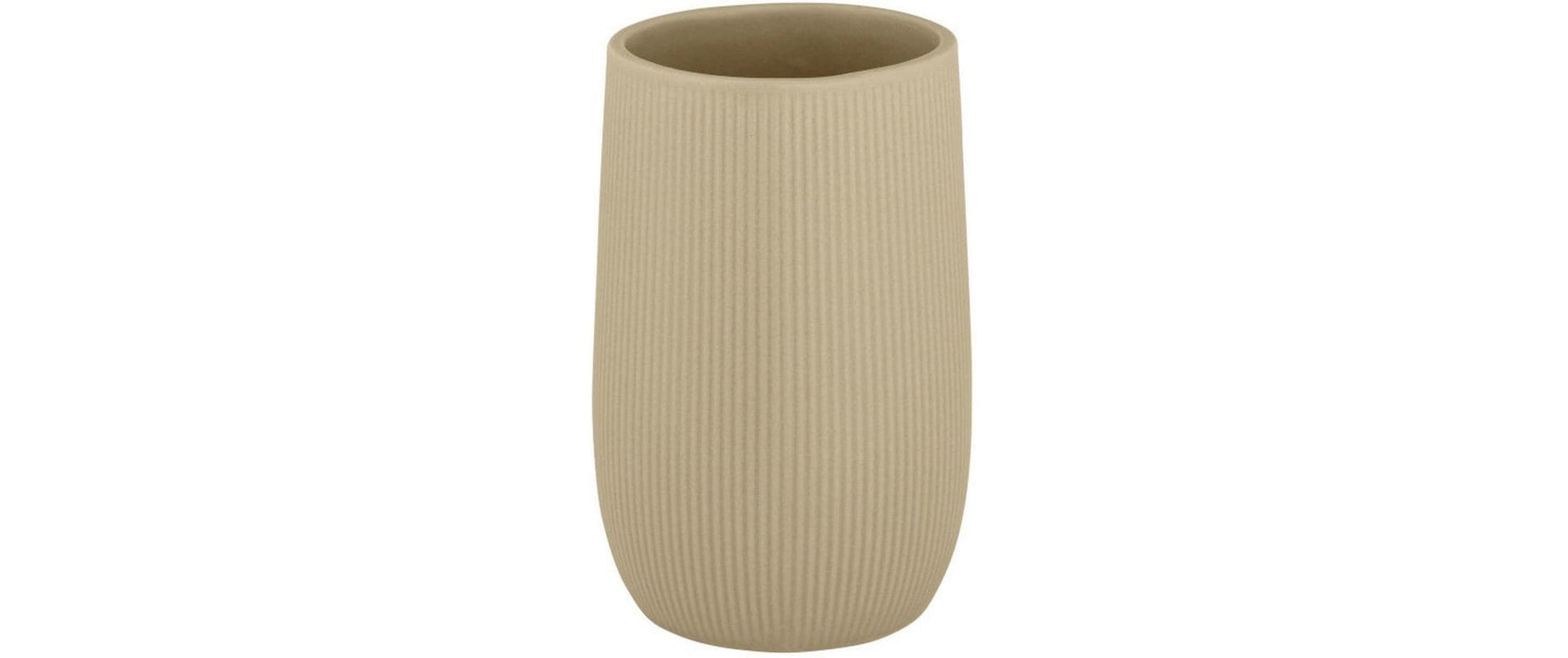Wenko Zahnputzbecher Fablo – Keramik, 8×12×8 cm, Beige
