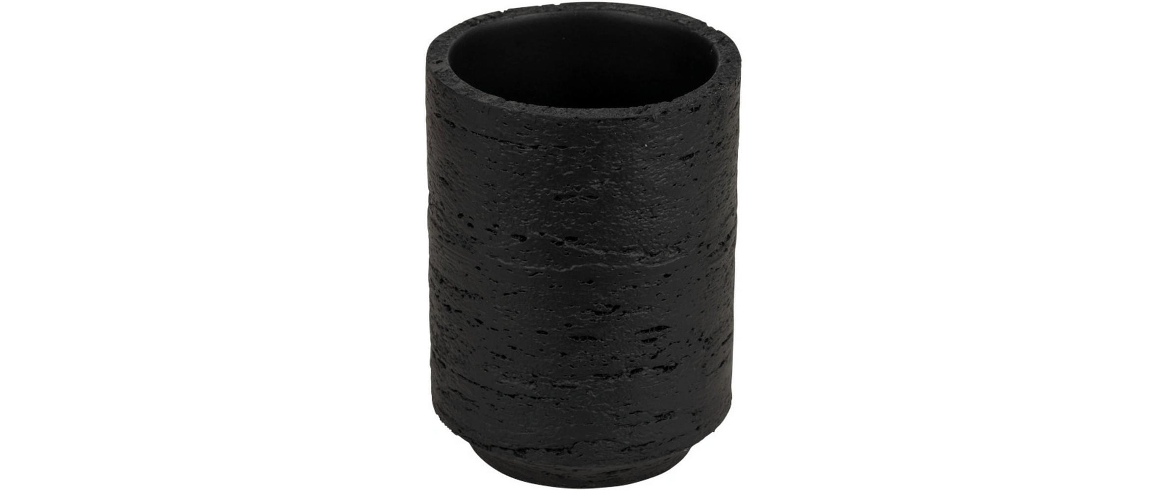 Wenko Zahnputzbecher Denia – Polyresin, 7,7×10,5×7,7 cm, Anthrazit