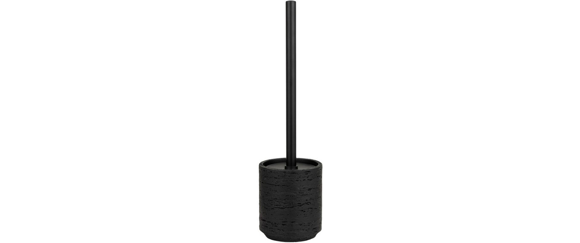 Wenko Denia – WC-Bürstenset – Polyresin, Edelstahl, Anthrazit, H 36,5 cm, Ø 10 cm