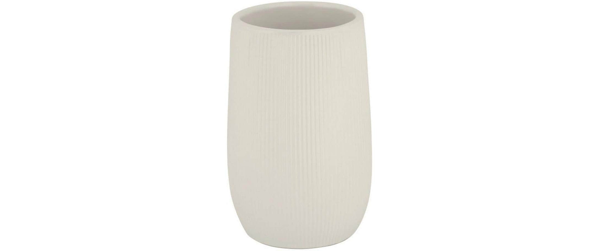 Wenko Zahnputzbecher Fablo – 8×12×8 cm, Keramik, Creme