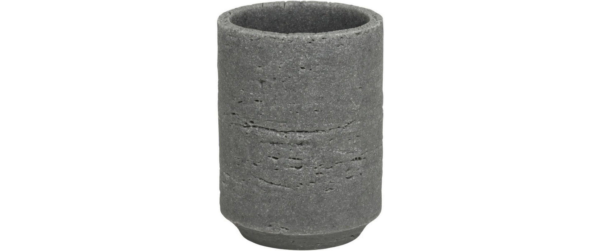 Wenko Zahnputzbecher Denia – 7,7×10,5×7,7 cm, Polyresin, Grau