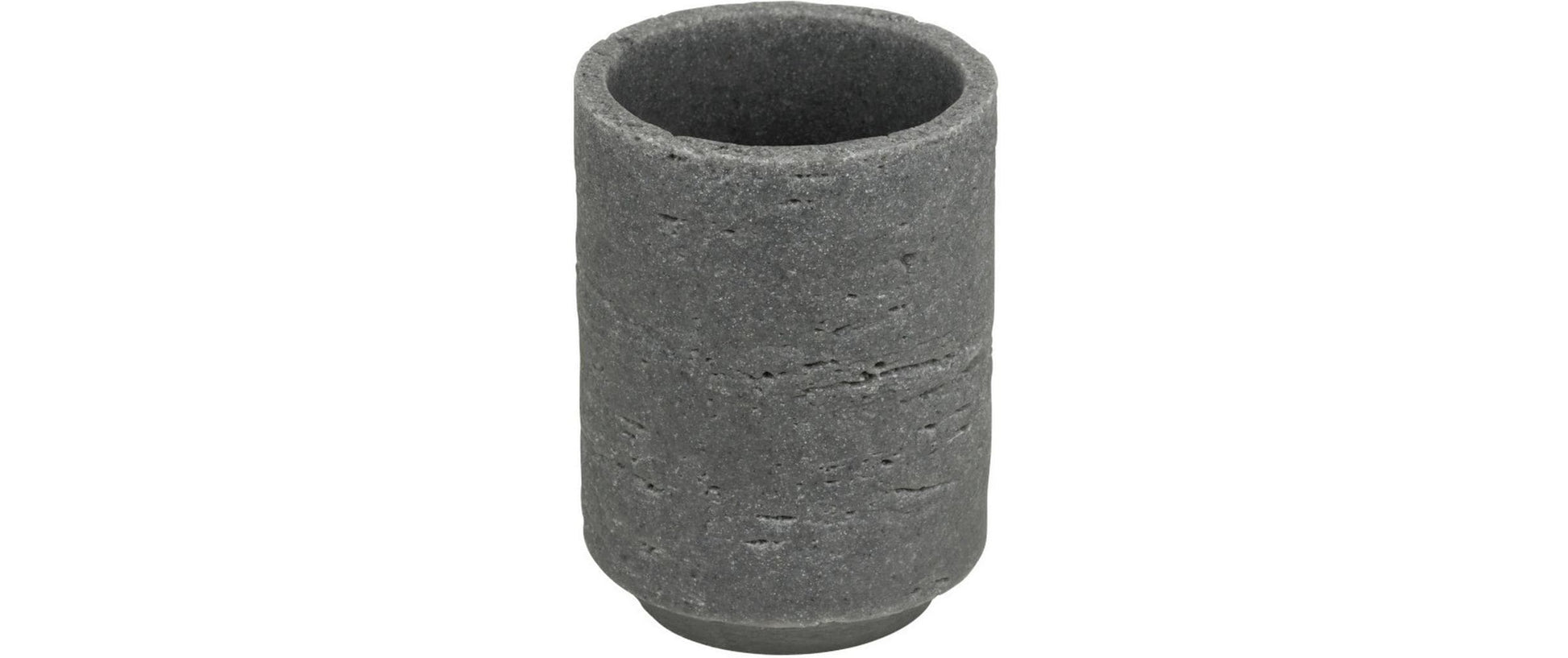 Wenko Zahnputzbecher Denia – 7,7×10,5×7,7 cm, Polyresin, Grau