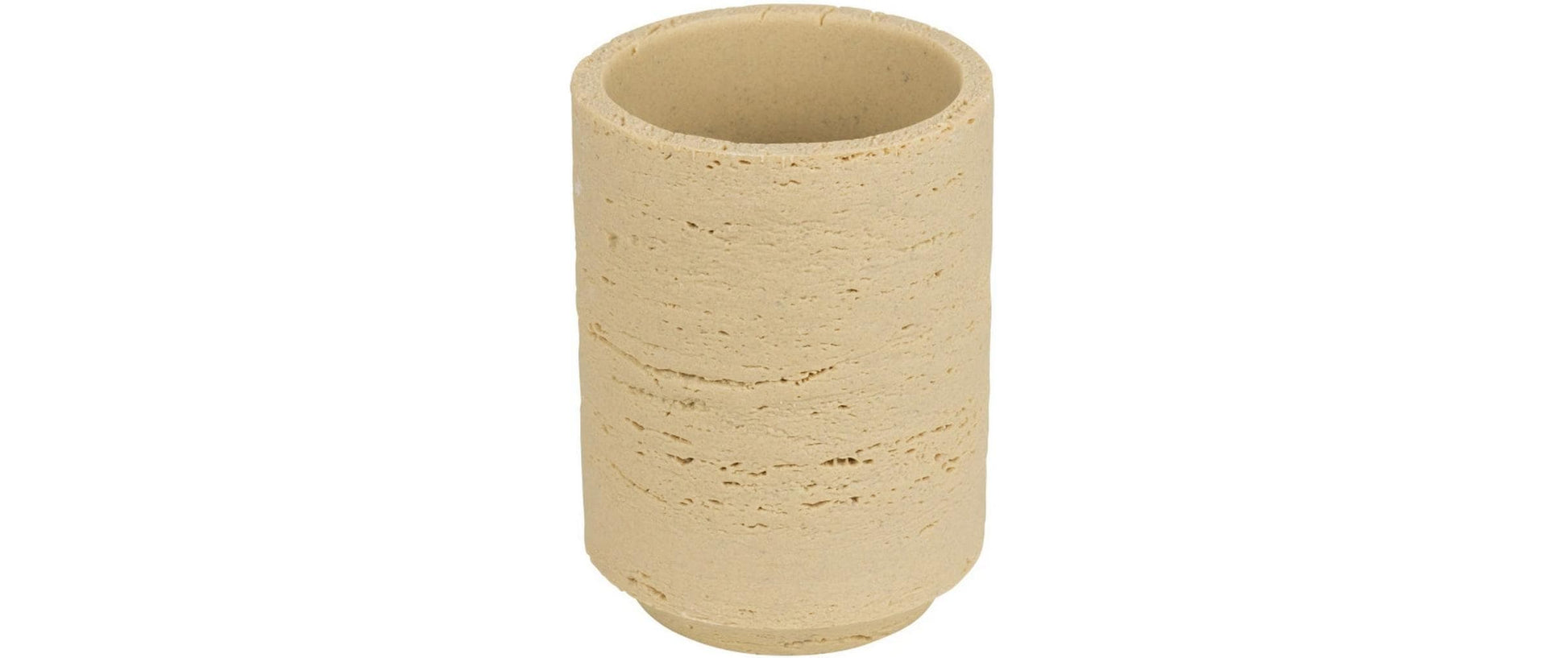 Wenko Zahnputzbecher Denia – Polyresin, 7,7×10,5×7,7 cm, Beige