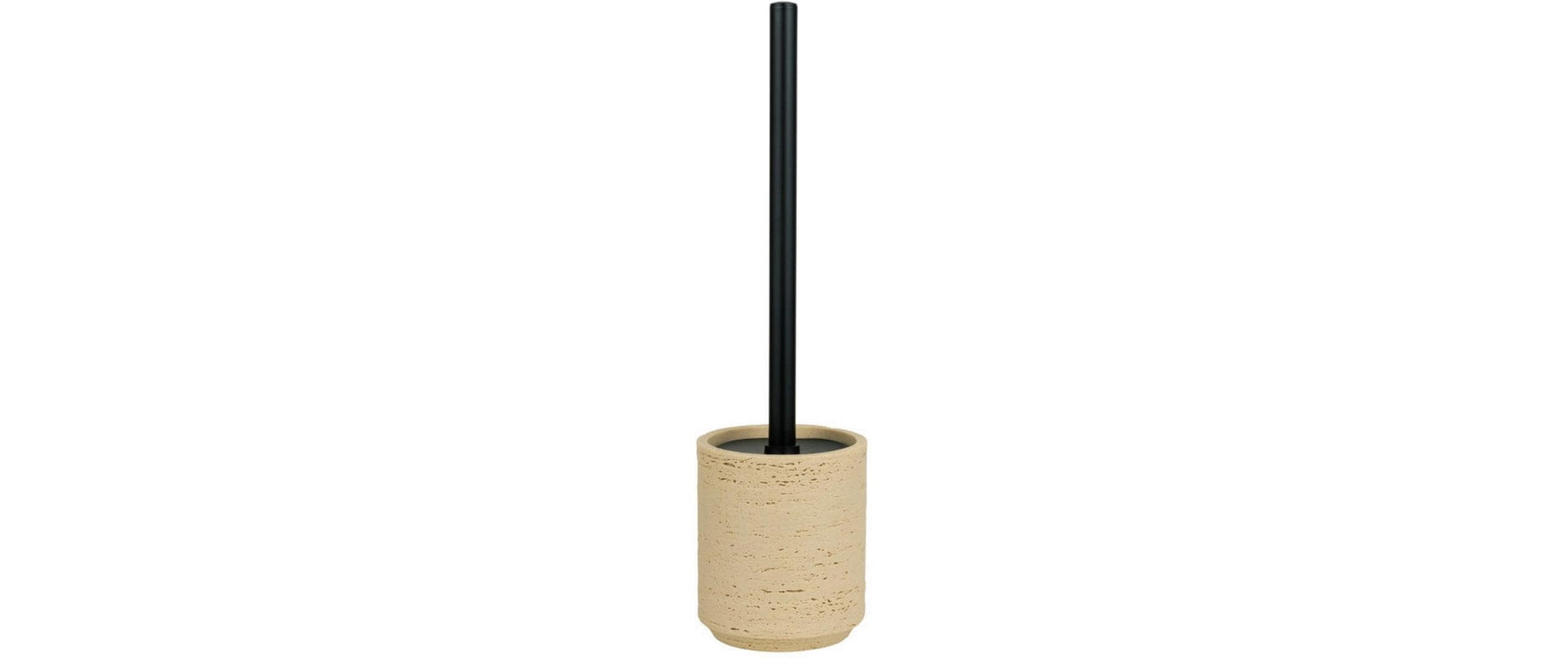 Wenko WC-Bürstenset – Edelstahl, Polyresin, Beige, H 36,5 cm, Ø 10 cm