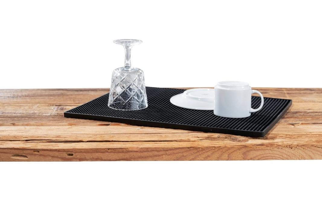 Wenko Abtropfmatte 40 × 30 × 1 cm, Gummi/Kunststoff, Schwarz