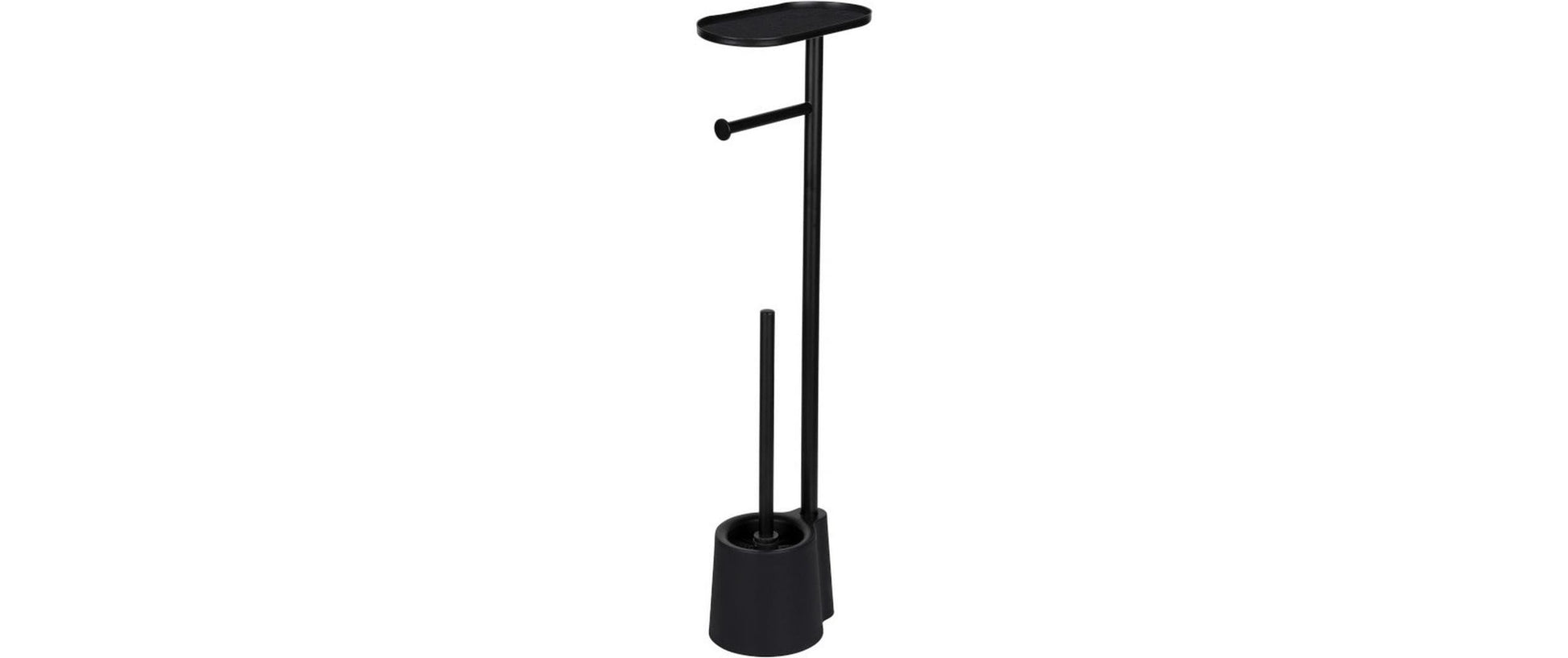 Wenko Albella – WC-Bürstenset – Kunststoff, Edelstahl, schwarz, H 69 cm