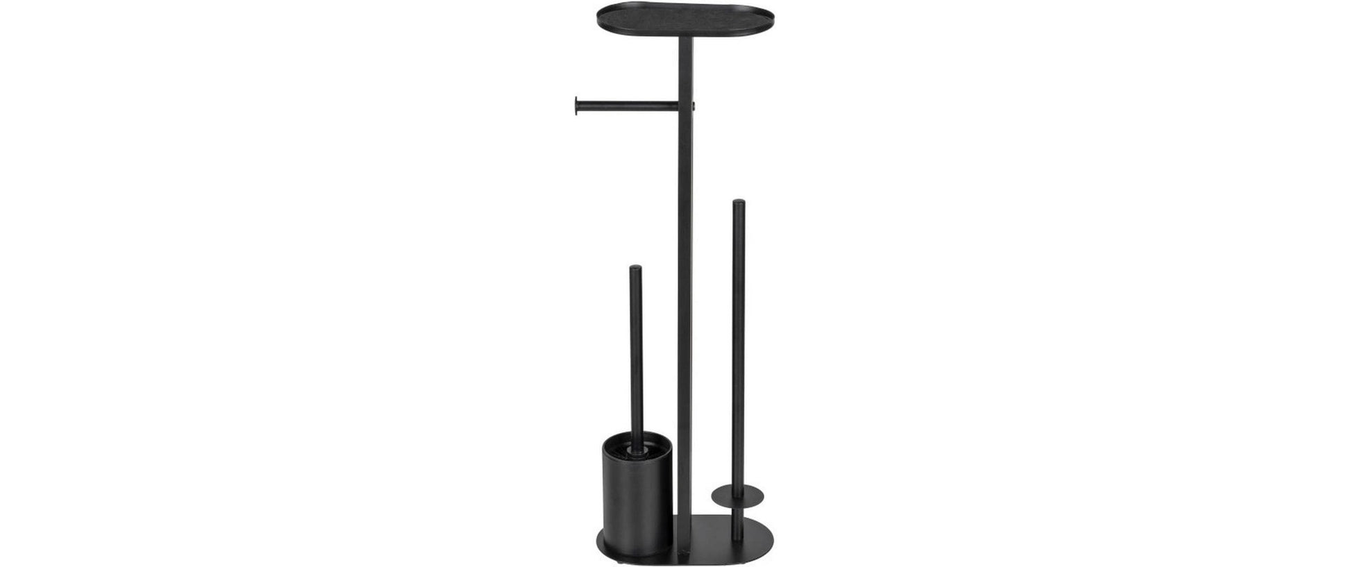Wenko Orea – WC-Bürstenset – Sicherheitsglas, Stahl, Schwarz, H 70 cm
