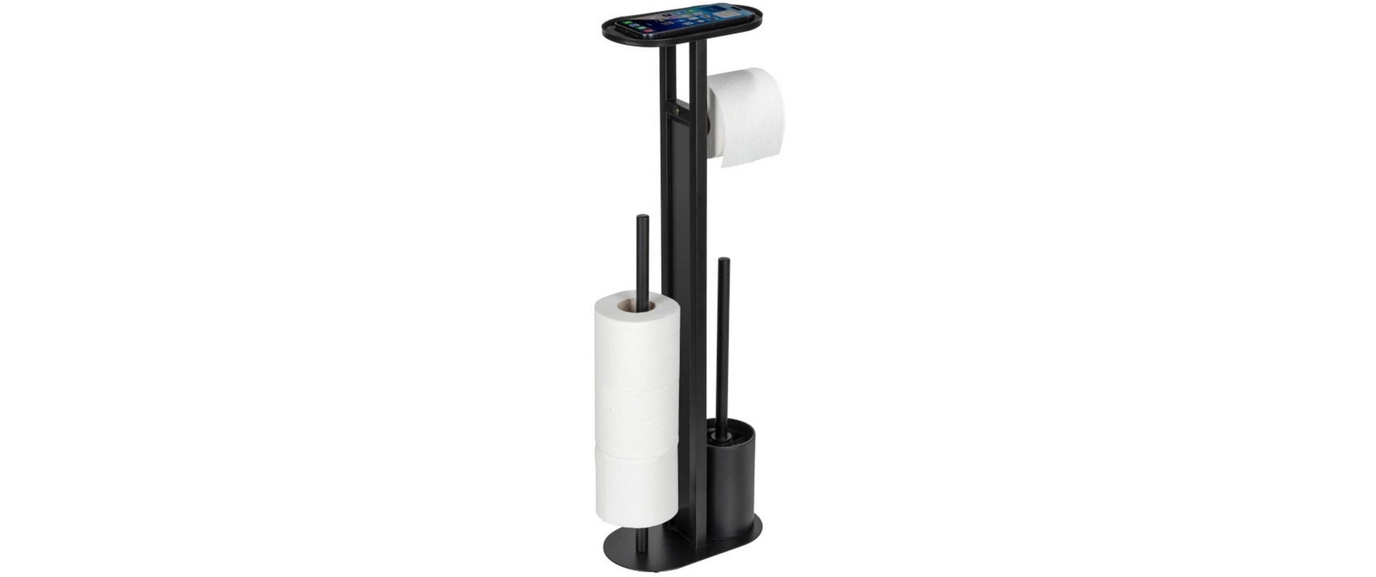 Wenko Orea – WC-Bürstenset – Sicherheitsglas, Stahl, Schwarz, H 70 cm