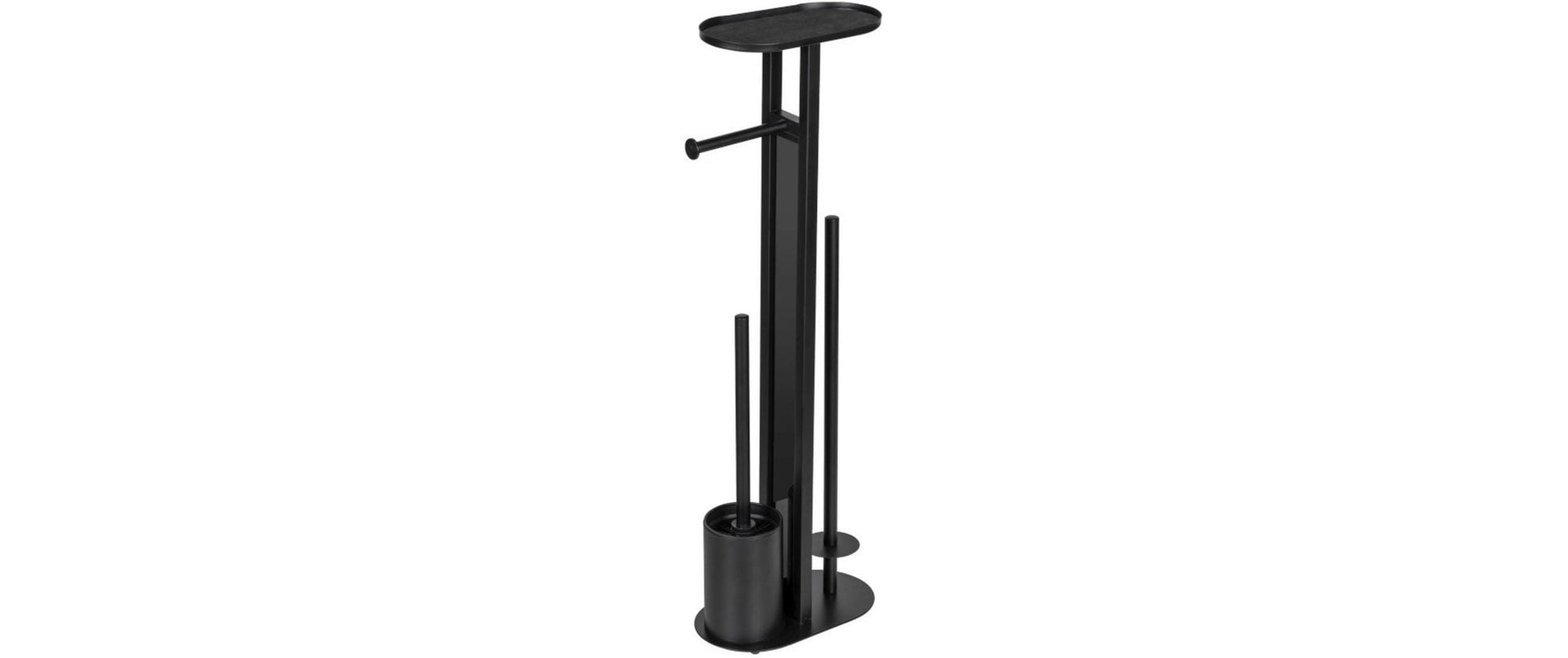 Wenko Orea – WC-Bürstenset – Sicherheitsglas, Stahl, Schwarz, H 70 cm