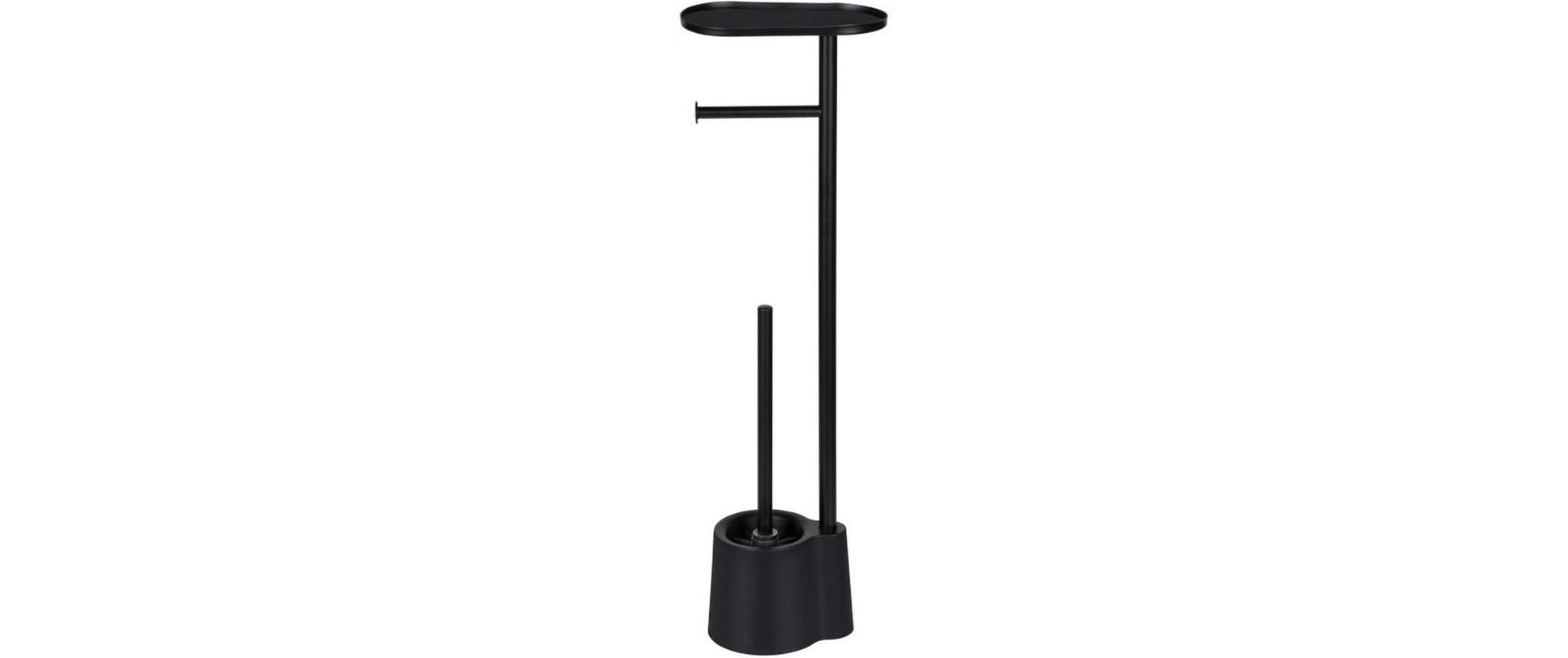 Wenko Albella – WC-Bürstenset – Kunststoff, Edelstahl, schwarz, H 69 cm